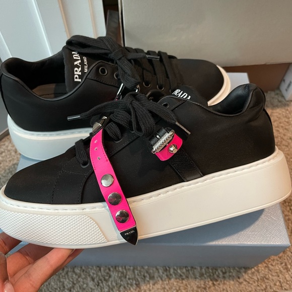 Prada Women Sneakers black with studded belt for sale - Picture 8 of 9